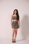 Gunmetal embellished co ord set
